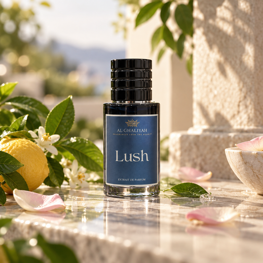 Lush Perfume Green Notes, Neroli Petals, Citrus Accord
Heart Notes:
Indian Rose Otto, Bulgarian Rose Absolute
Base Notes:
Indian Sandalwood, Patchouli, White Musk, Benzoin