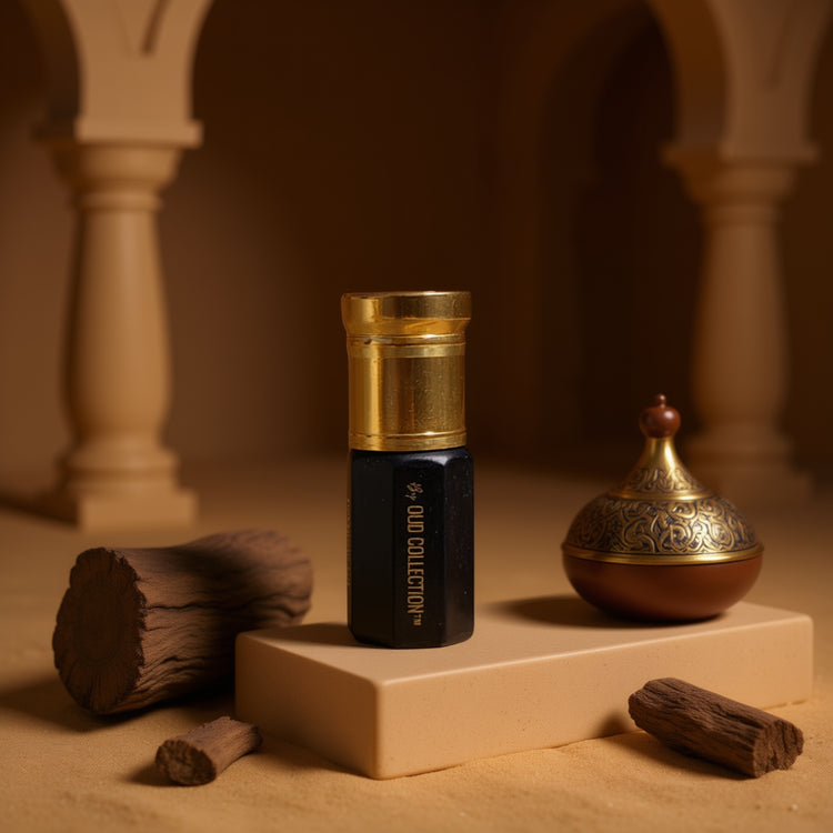 Arabian Oud, Deep oud, amber warmth, honeyed richness, leathered woods