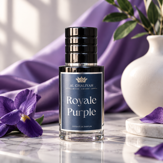 Royal Purple fragrance This is a floral built with clarity and control — fresh, bright, and immediately self-assured.
From the first spray, the structure feels clean and intentional, drawing a clear line between decorative freshness and crafted perfumery.

The opening stays sharp and upright, then settles into depth without losing its shape. Nothing softens or fades away. The scent holds its form, carrying freshness with weight and purpose.