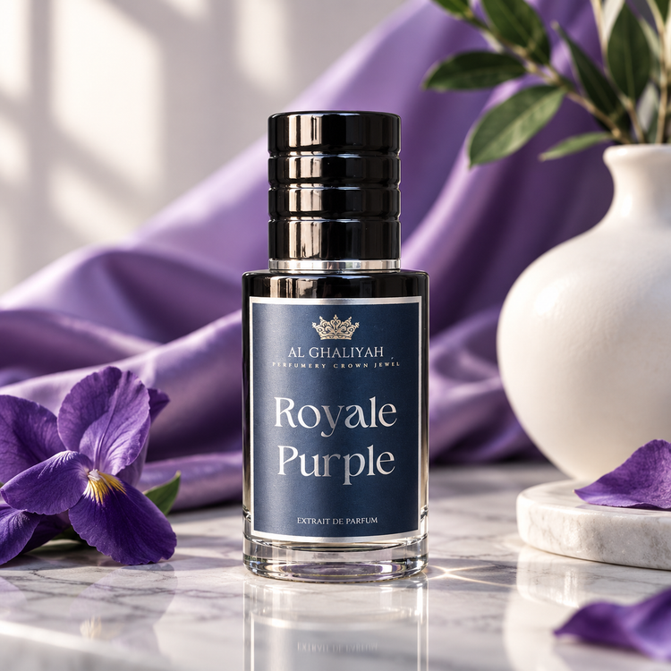 Royal Purple fragrance This is a floral built with clarity and control — fresh, bright, and immediately self-assured.
From the first spray, the structure feels clean and intentional, drawing a clear line between decorative freshness and crafted perfumery.

The opening stays sharp and upright, then settles into depth without losing its shape. Nothing softens or fades away. The scent holds its form, carrying freshness with weight and purpose.